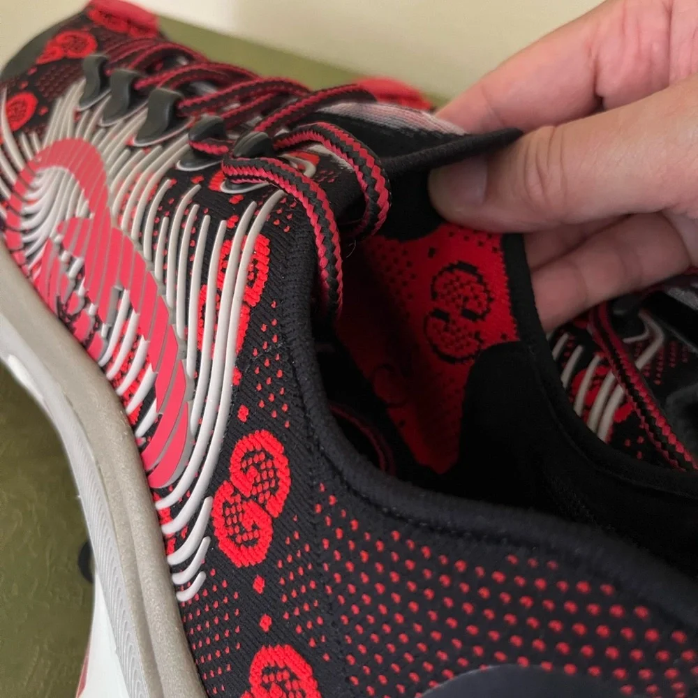 NIB Gucci Run G Logo GG Technical Knit Run  Red /Bback Sz 10G / US 10.5 $920 - Picture 12 of 14